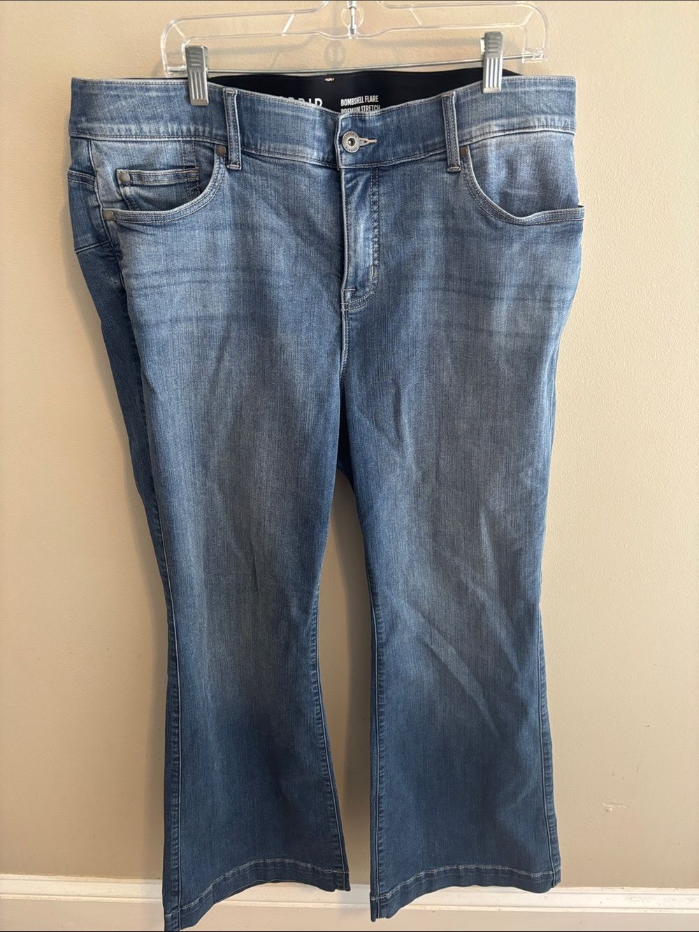 Torrid Bombshell Flare Jeans Womens Plus Size 20 High Rise Premium Stretch Blue